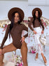 Klasikinis bodis su apykakle "AMAZING" - CHOCO